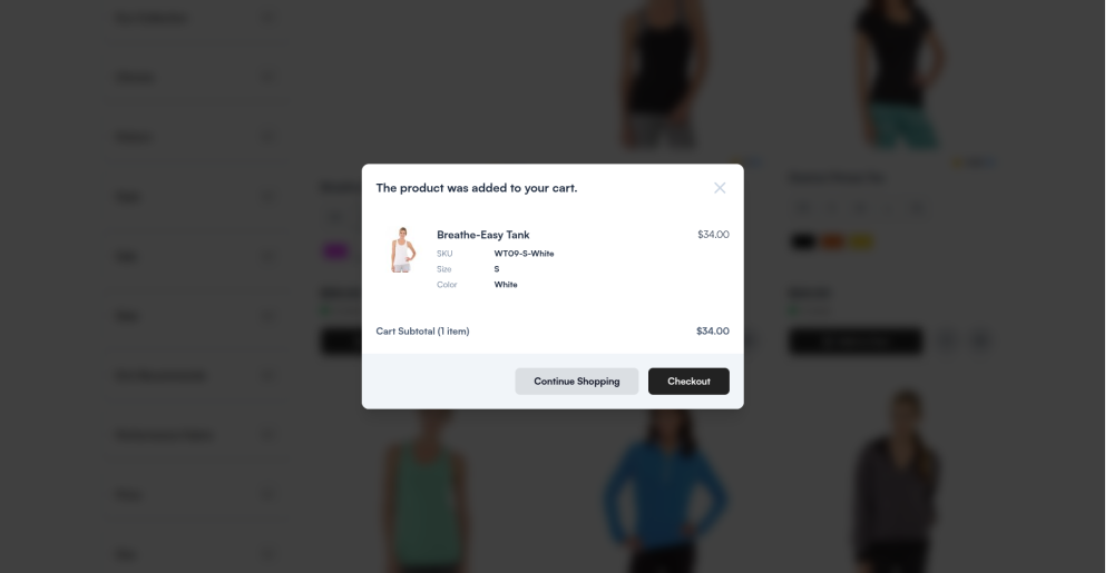 Ajax add to cart success popup in MageSpark Themes storefront