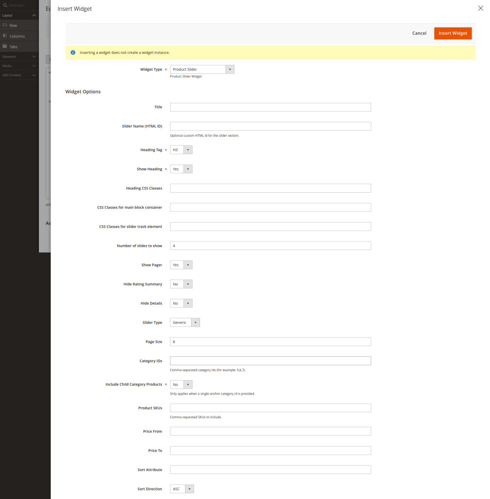 Product Slider Widget