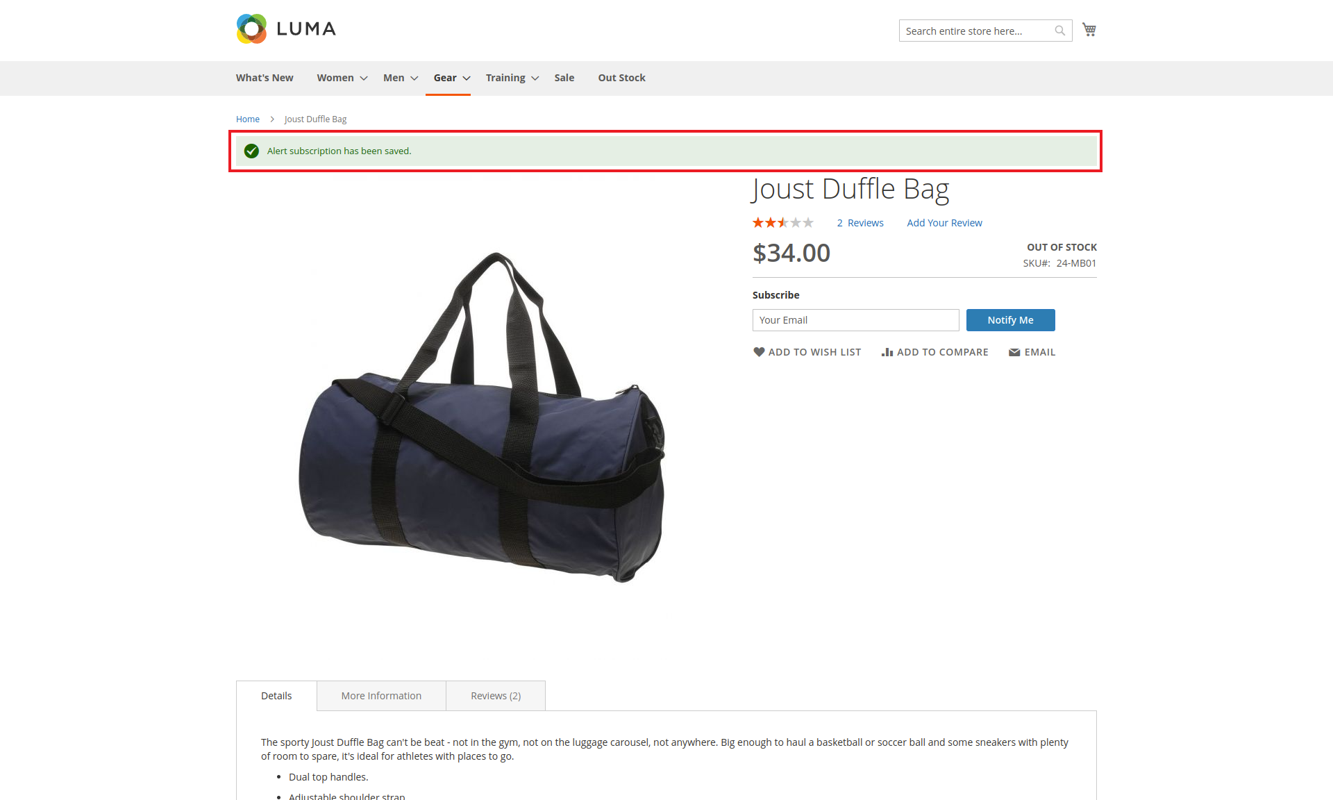 Magento 2 Out of Stock Notification Extension