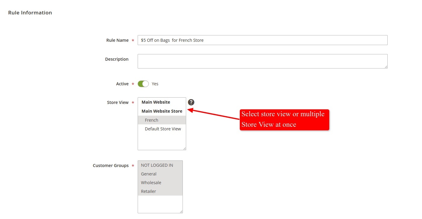 Magento 2 Catalog Price Rule by Store View