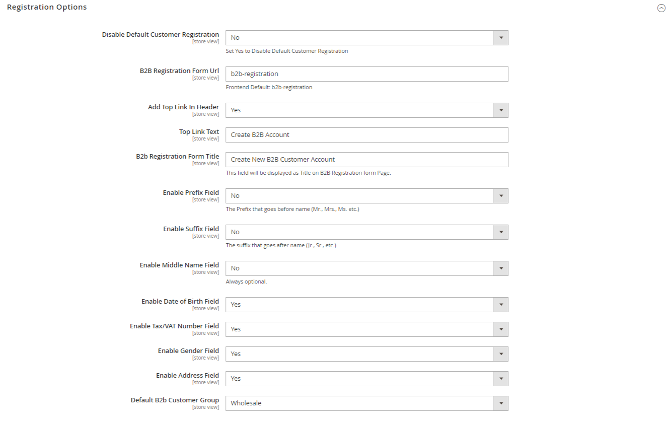 Magento 2 B2B Registration 