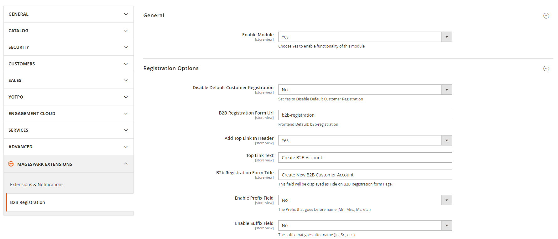 Magento 2 B2B Registration 