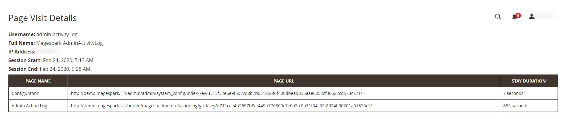 Magento 2 Admin Action Log