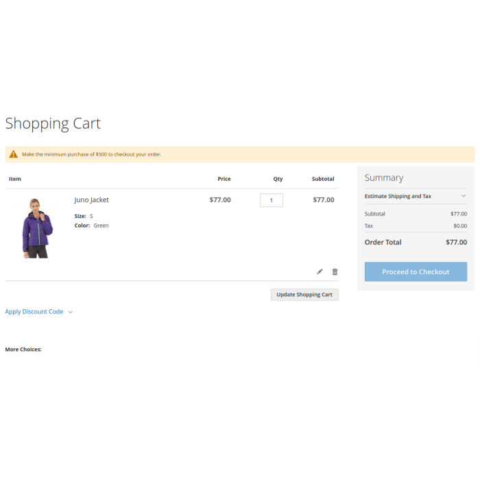 Magento 2 Minimum Order Amount for Customer Group