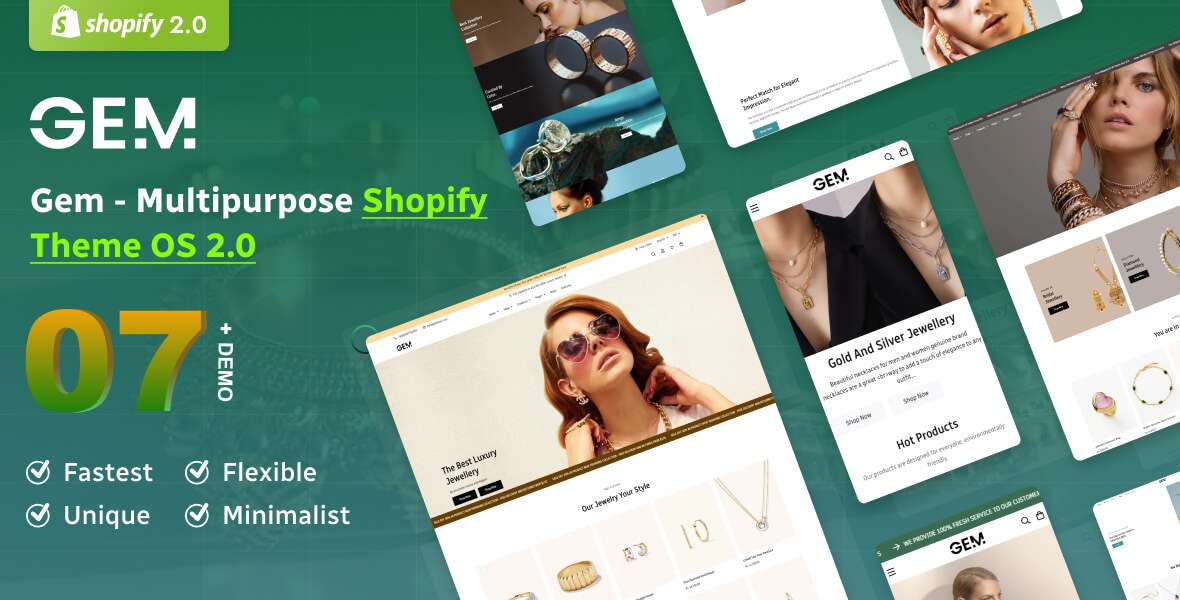 Gem - Jewellery, Diamond & Fashion Multipurpose Shopify Theme OS 2.0