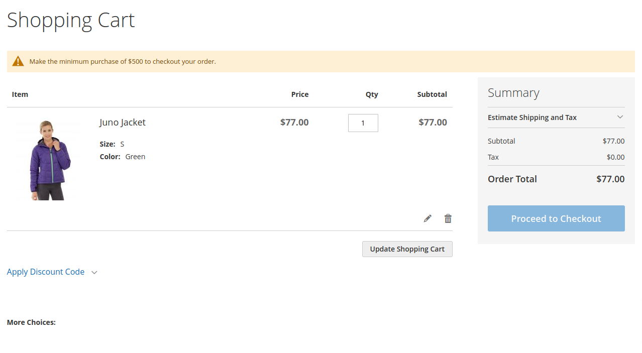 Magento 2 Minimum Order Amount for Customer Group