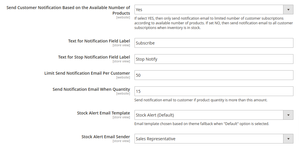 Magento 2 Out of Stock Notification Extension