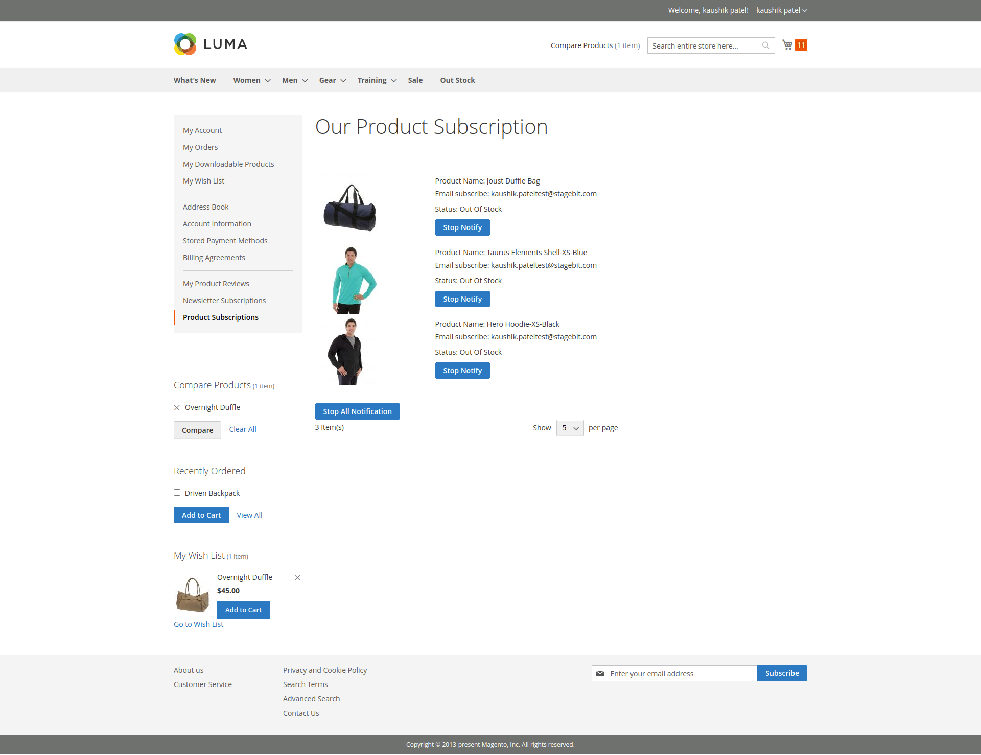 Magento 2 Out of Stock Notification Extension