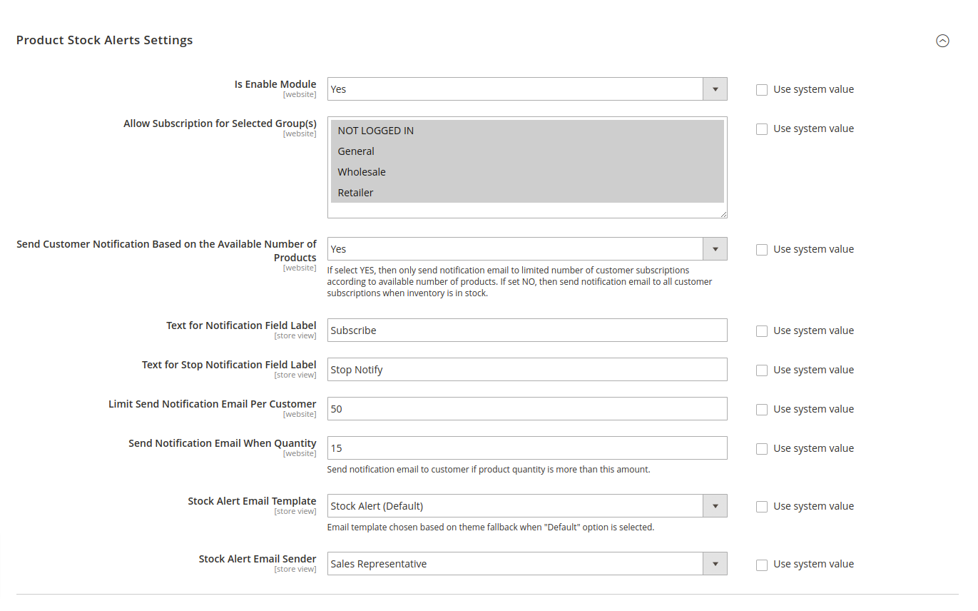 Magento 2 Out of Stock Notification Extension