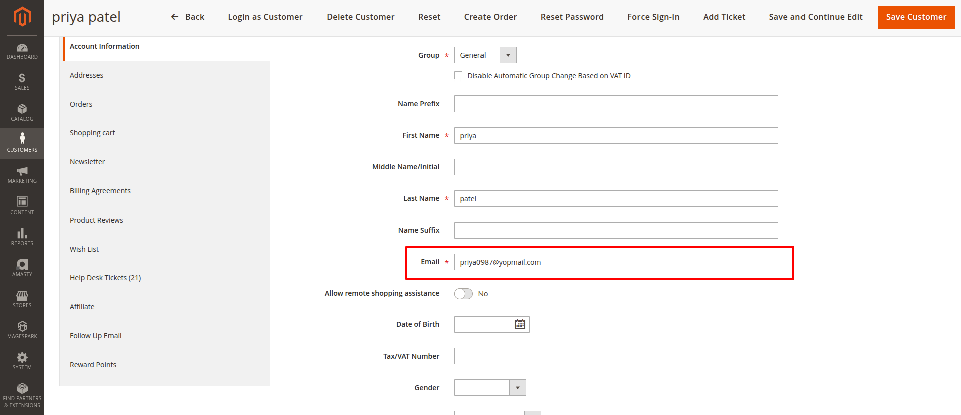 Reset Customer Password in Magento 2