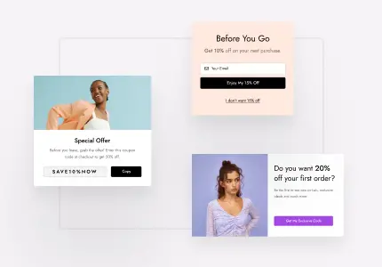 Promo popup and offer blocks for Shopify stores